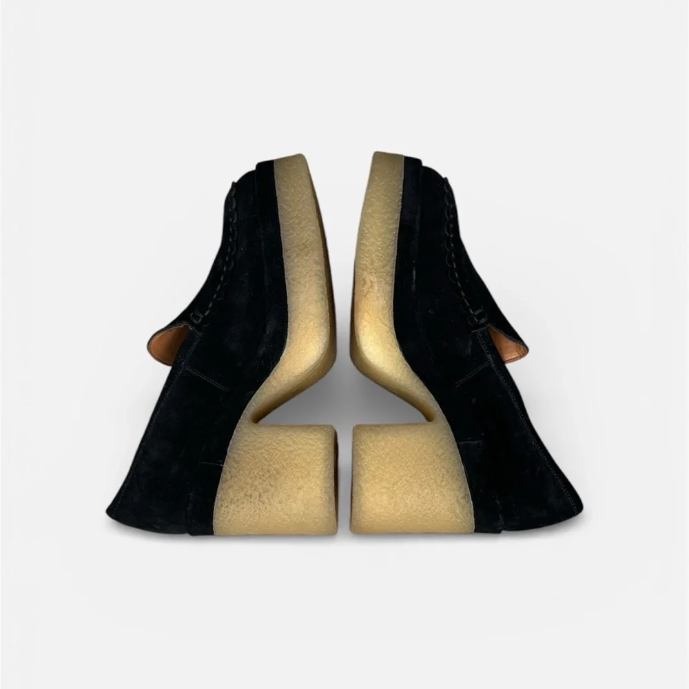 Marc Fisher Lina Slip On Suede Platform Loafer in Black Size 8 1/2